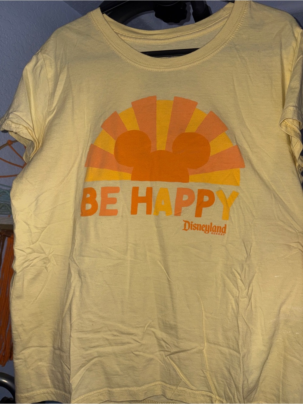 Disney Yellow 'Be Happy' Graphic Tee